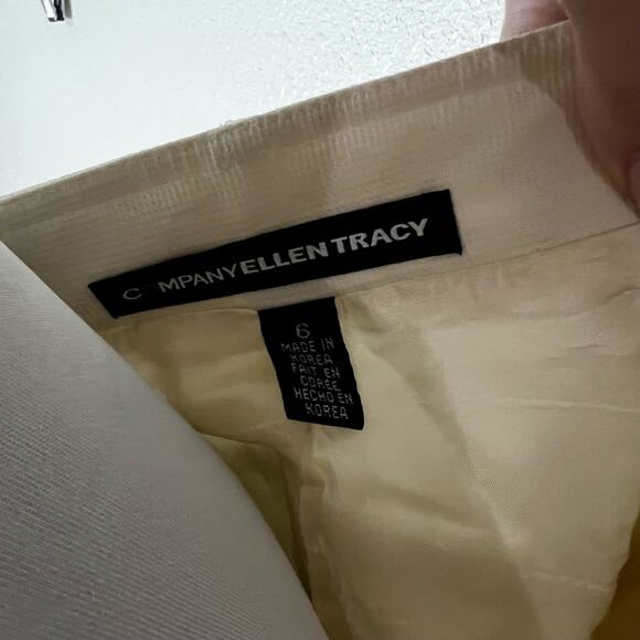 Ellen Tracy Womens 6 Jacket White Moto Style Full Zip Textured Modern Chic - Picture 6 of 8